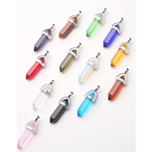 1PC Natural Crystal Mineral Ornaments Vintage Crystal Pointing Magic Yoga Divination Amulet Energy Pendant DIY Gift