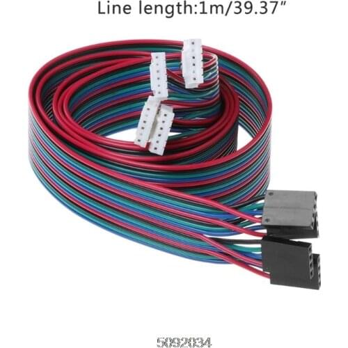 Drop Wholesale 4pcs 100cm 4pin Stepper Motor Cables XH2.54 Terminal Wire For 3D Printer NEMA 17 Stepper Motor Dropshipping