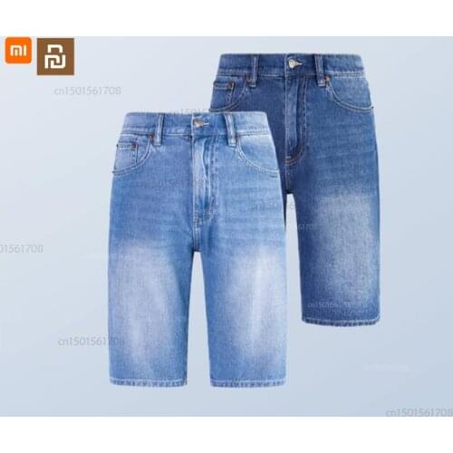Xiaomi mijia smart thermostat straight denim shorts mens nude feeling comfortable and breathable five-point jeans