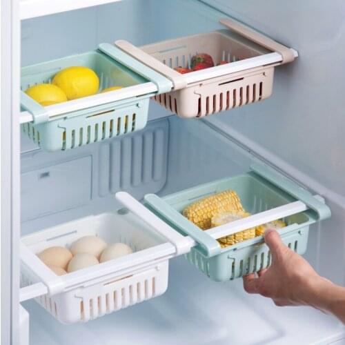Adjustable And Stretchable Fridge Organizer Fresh Spacer Layer Storage Rack Drawer Basket Refrigerator Pull-out Drawers