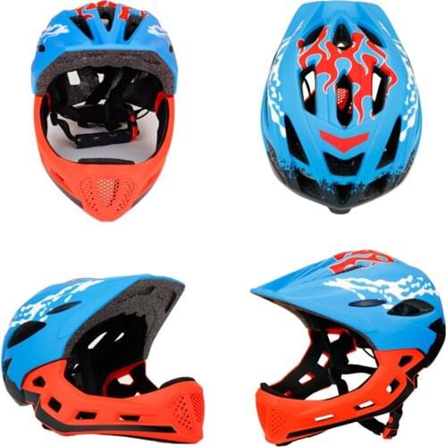 Children Bike Helmet Adjustable Detachable Full Face Helmet for Kids Outdoor Balance Car Cycling Skateboard Age 3-12 Year Old