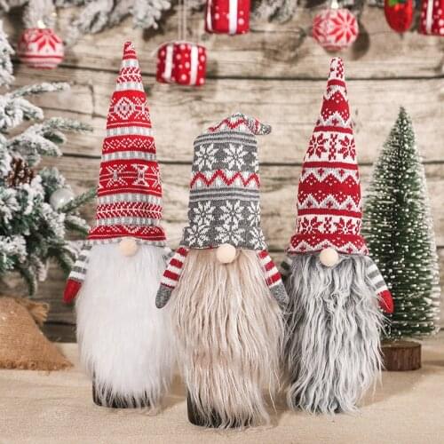 Christmas Wine Bottle Cover Gnome Merry Christmas Decorations for Home 2021 Christmas Ornament New Year 2022 Xmas Navidad Gifts