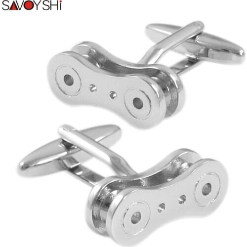 SAVOYSHI Novelty Bicycle Chain Shape Cufflinks For Men High Quality French shirt Cuff Buttons Accessories Fashion Brand Jewelry