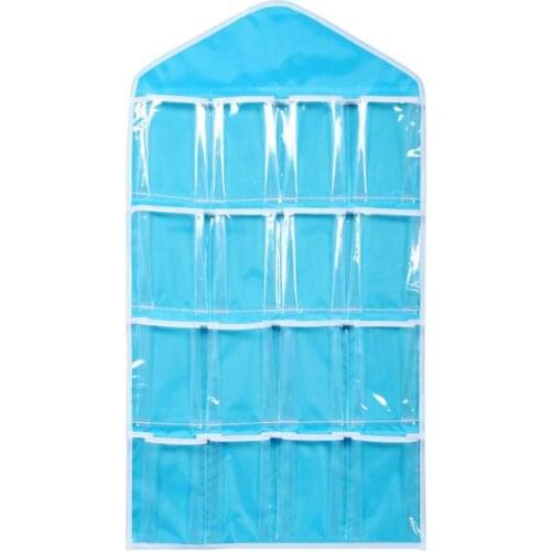 16 Pockets Wall Hanging Storage Bags Cosmetics Toys Bags Mounted Wardrobe Organizer Underwear Sock Jewelry Sorting Bags Dropship