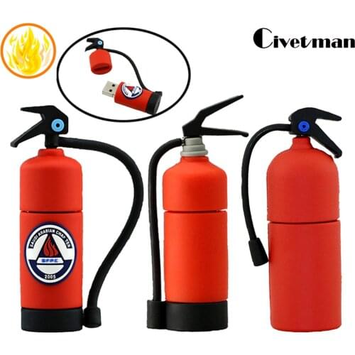 USB Flash Drive Cartoon Fire Extinguisher Model 8GB 16GB 32GB 64GB 128GB Pen Drive USB Flash Memory Stick 256GB Cle USB Pendrive