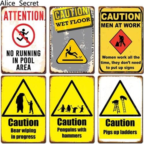 Attention Metal Sign Warning Notice Parking Only Poster Metal tin sign For Pub Bar Club Wall Decor Metal Poster Plaque
