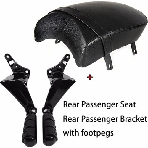 Rear Gloss Black Passenger Seat&Bracket Rudyness Footpegs For 2002-2013 Victory Boardwalk Judge Vegas Highball Models