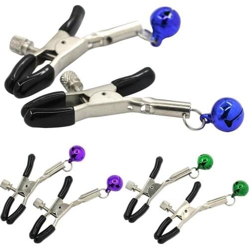 1 Pair Lady Adult Breast Stimulators Nipple Clip with Bell Non Piercing Sexy Toy Beautiful delicate nipple jewelry