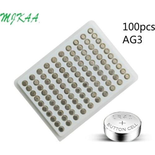 100PCS AG3 For Watch Toys Remote SR41 192 Cell Coin Alkaline Battery 1.55V L736 384 SR41SW CX41 LR41 392 Button Batteries