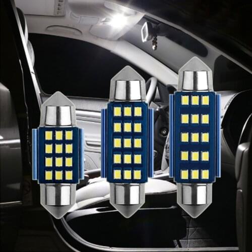 2pcs canbus new c5w c10w festoon car led 31-36-39-41mm bulb 6000k white dome lights bulb licence plate lamp 12V diode dome light