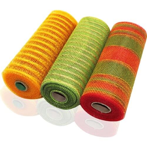 3roll/set,10yard/roll Metallic Foil Deco Poly Mesh Ribbon Set diy Crafts Home Packing Gift Wreaths Swags Bows Wrapping,1Yc18374