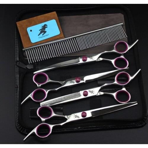 7inch Pet scissors sets,,Straight & Thinning & Curved scissors sets ,4PCS/package