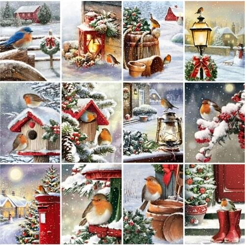 EverShine DIY Diamond Painting Winter Bird Pictures 5D Diamond Embroidery Landscape Cross Stitch New Arrival Decor For Home