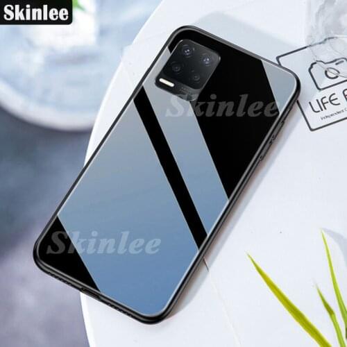 Skinlee For Realme Narzo 30A Case Tempered Glass With Soft TPU Frame Shockproof Phone Cover For Realme Narzo 30 5G Case