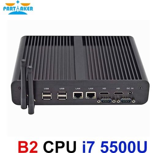 Core i7 5550U i7 5550U Partaker Mini PC Windows 10 dual HDMI display port mini HTPC mini computer Linux i7 4K TV box pc