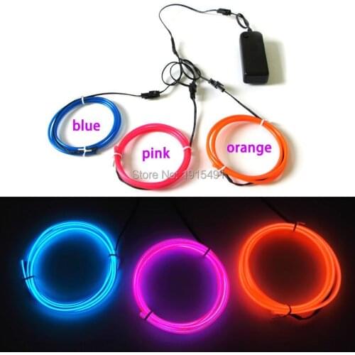 Colorful Party Cheering Favors 3pcs 1Meter Light Up Thread Birthday Party Lights Neon EL Cable Rope Cartoon Shape By Handcraft