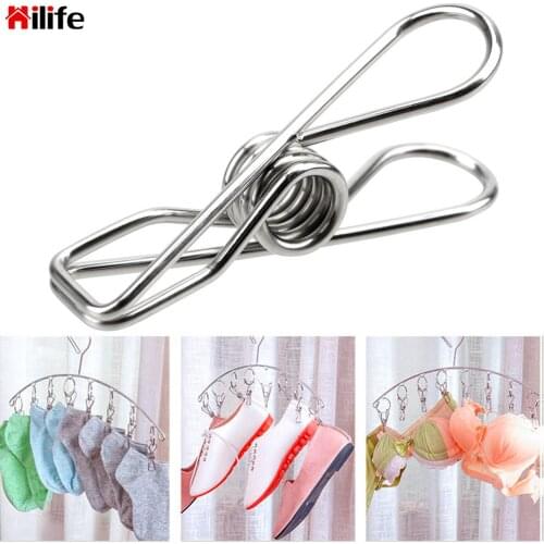 HILIFE Fixed Clip 20 Pcs Clothes Pins Clothes Pegs Clothing Clamps Sealing Clip Photo Hanging Clips Stainless Steel