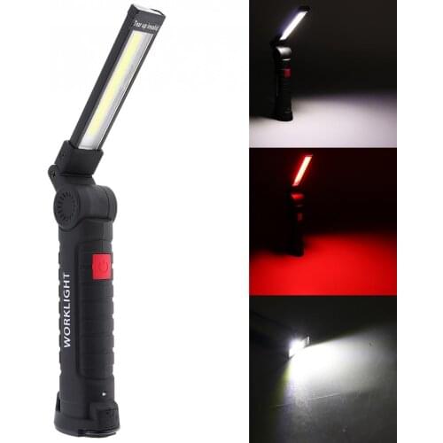 W52 5 Mode COB Flashlight USB Rechargeable LED Work Light Magnetic COB Hanging Hook Lamp for Daily Carrying / Outdoor Camping