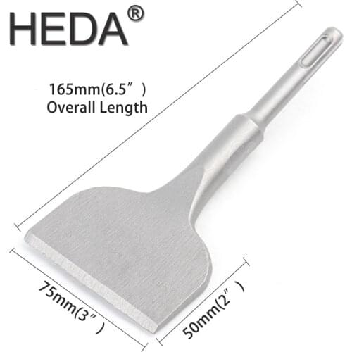 Masonry Tools SDS-plus 3-In (3" x 6.5") Wide Chisel Cranked Angled Bent Electric Hammer Tile Removal Chisel Scraper Bits