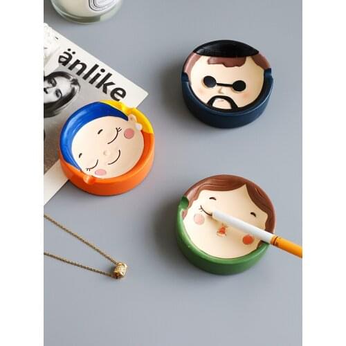 Famous painting character ashtray cute girl home living room simple modern light luxury personality trend office decoration