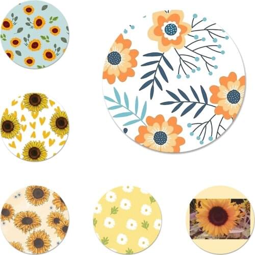 Summer Art Yellow Fashion flower floral Badge Brooch Pin Accessories For Clothes Backpack Decoration gift 58mm