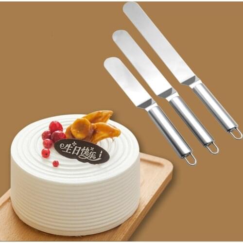 1pc 6/8/10 Inches Stainless Steel Spatula Butter Cake Cream Spatula Fondant Baking Pastry Smoother Cake Decorating Tool