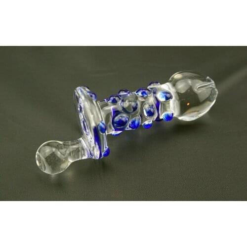 Small size Pyrex penis glass dildo big crystal anal plug sex toys 016