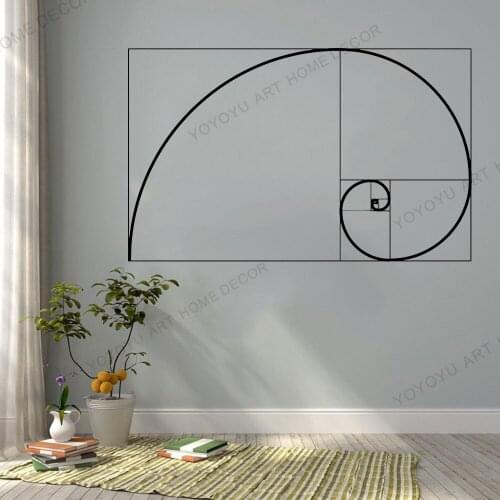 Math Symbol Golden Ratio Wall Decal Geometry School Vinyl Wall Stickers Classroom Decor Wall Decals Living Room Home Decor rb715