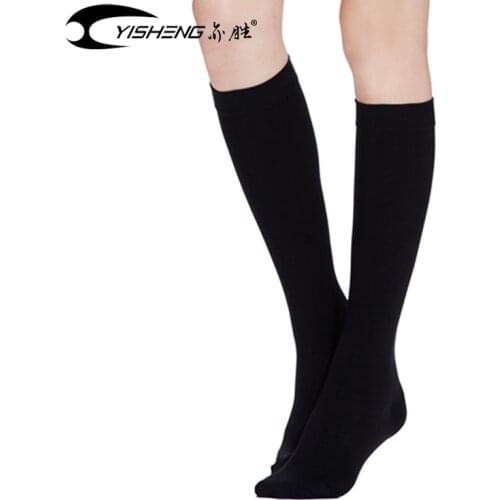 Findcool Shin Guard Medical Compression Leg Sleeve 20-30 mmHg Calf Shin Supports Closed Toe Knee High Socks