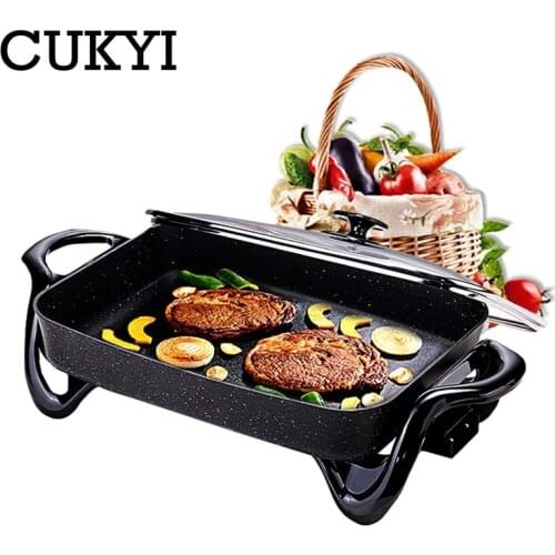 CUKYI Multi function household Electric Grills & Electric Griddles Hot Pot BBQ machine non-stick pan