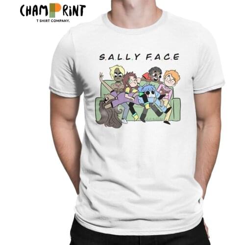 Men T-Shirts Sally Face Squad Casual Cotton Tees Short Sleeve Sal Game T Shirts Round Collar Clothing Plus Size