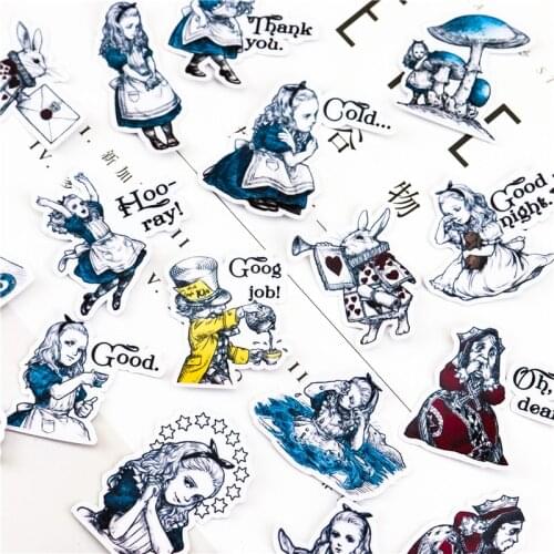 38pcs Cute Self-made Girls/ Alice stickers for Car Styling Bike Motorcycle Phone book Travel Luggage toy Funny Bomb Decals