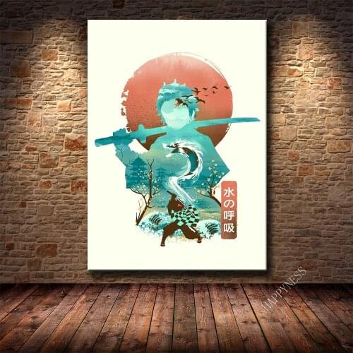 Nordic Wall Art Anime Canvas Poster Kid Bedroom Living Room Breath Of The Water Canvas Painting Home Decoration Art Home Decor