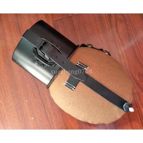 WWII GERMAN ARMY MILITARY CANTEEN ALUMINIUM BOTTLE KETTLE WITH WOOL COVER SET