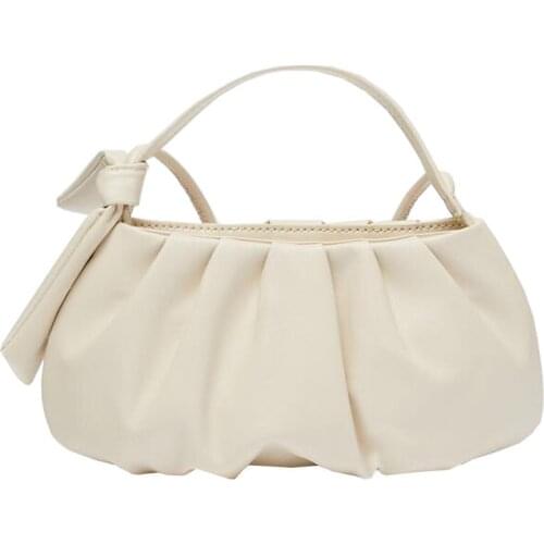 2021 new female bag bow knot fold bag cloud bag niche mini crossbody shoulder bag