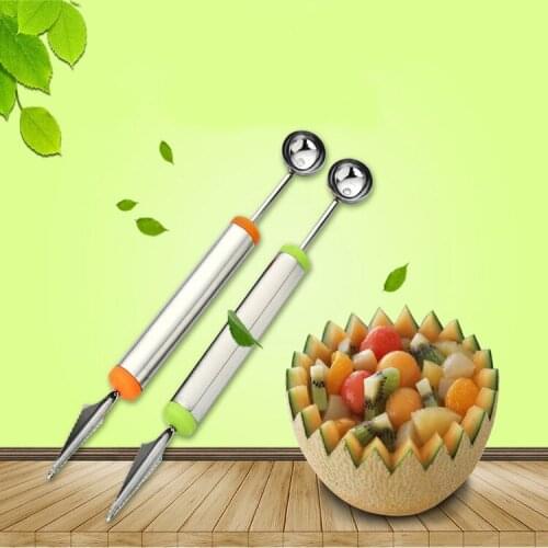 Fruit Carving Knife Stainless Steel Fruit Digging Ball Device Multifunctional Watermelon Digging Ball Spoon Kitchen Gadget
