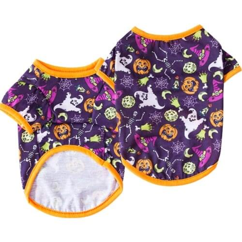 Halloween Cat Dog Clothes T-shirt Puppy Doggie Costume Pet Clothing Yorkshire Maltese Shih Tzu Pomeranian Poodle Dog Outfit