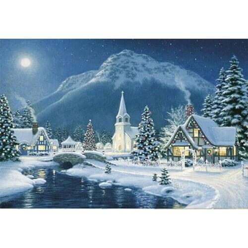 Landscape Snow House Christmas Decoration 5D DIY Diamond Painting Square Drill painting Diamond Embroidery kits Needlework GH187