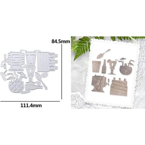 Drinking Utensils Wine Glass Bottle Barrel Metal Cutting Dies Scrapbooking Album Paper DIY Cards Crafts Embossing Dies New 2020