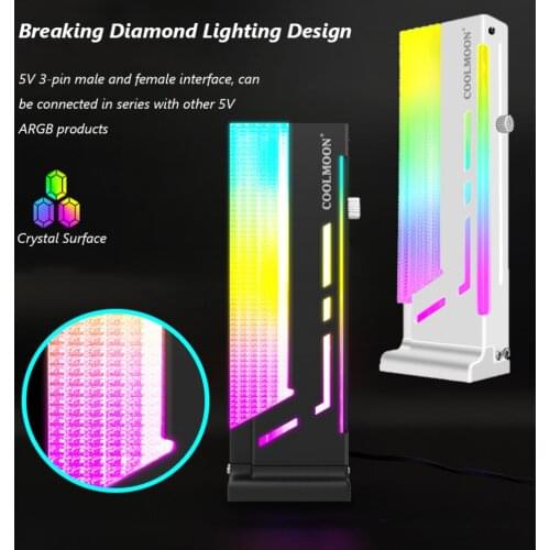 COOLMOON CM-GH2 Vertical GPU Support Colorful 5V A-RGB Bracket Computer Graphics Video Card Stand GPU Holder with Remote control