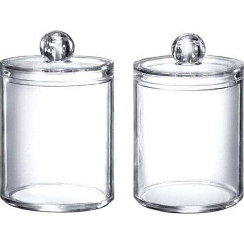 1PC Transparent Storage Box Case Cotton Swab Holder Bathroom Acrylic Organizer with Lid for Cosmetics Jewelry