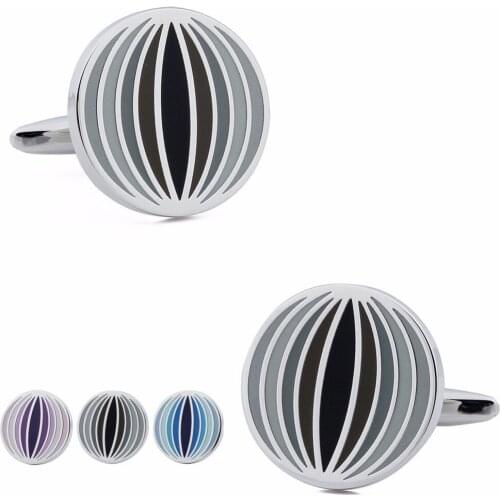 Retail Round Type Trendy Fashion Colorful Enamel Jewelry For Men Round Wholesale Cuff links High Quality