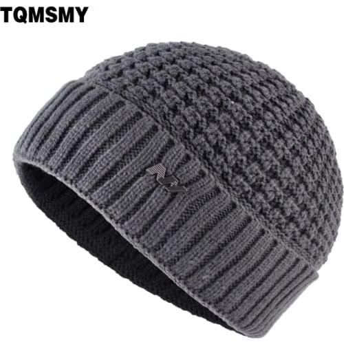 TQMSMY Unisex bone metal logo winter men beanies women knitted wool skullies solid color bone Hip hop cap mens ski hats gorros