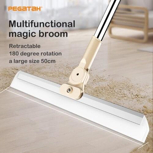 Floor Scraper Adjustable Professional Water Wiper Silicone Belt 51 InCH 130cm Handle Suitable For Garage Tile Shower Floor Wiper