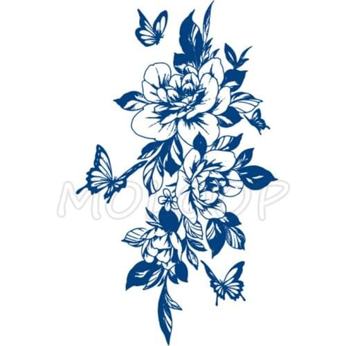 Juice Tattoo Sticker Butterfly Peony Flower Waterproof Temporary Makeup Fake Tatoo for Women Men New Style Lasting To 5 -15 Days