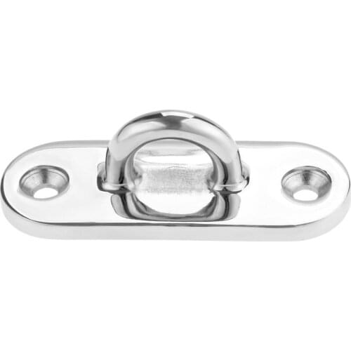 High Duty 316 Stainless Steel Boats Oblong Pad Eye Plate Staple 6mm Eye Hook For Handlery Applications Yachts Marine Hardware