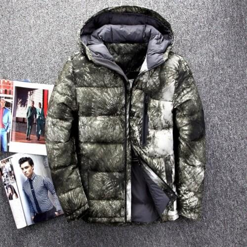 Warm Fashion Business 90% White Duck Down Jackets and Coats Thickening Camouflage Windproof Hooded Down Jacket Parkas Outerwear