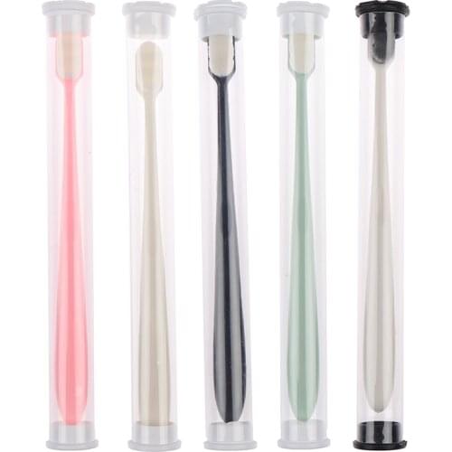 1pcs Ultra-fine Toothbrushes Wave Nano Million Bristles Micro Soft Tooth Brush With Holder Portable Oral Care Eco Product Kit