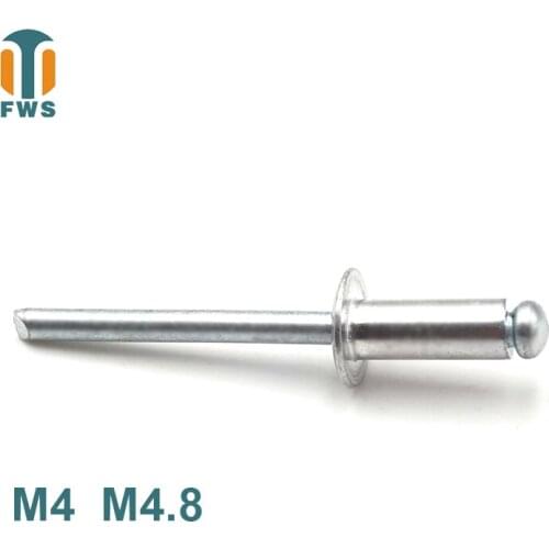 10 PCS M4 M4.8 DIN EN ISO 15977 GB /T 12618.1 Aluminum Open End Blind Rivets With Protruding Head For Furniture Car Aircraft
