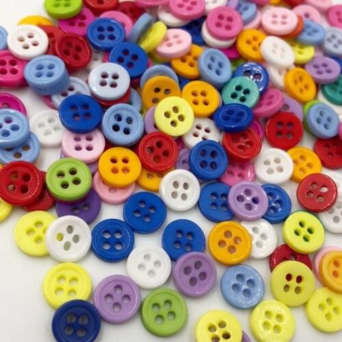 100pc 11mm 4 Holes Sewing Button DIY Crafts Plastic Button Mix Color PH181